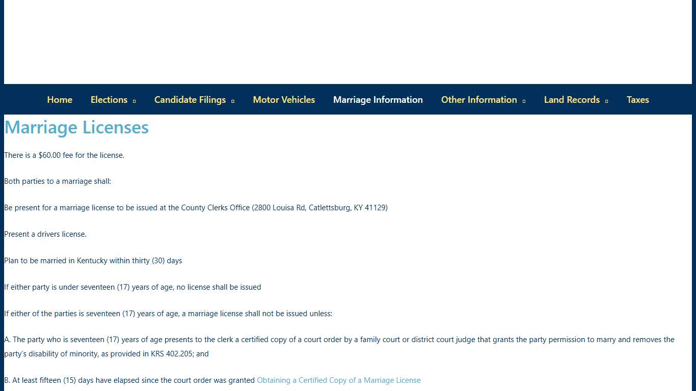 Marriage Information – Boyd County Clerk